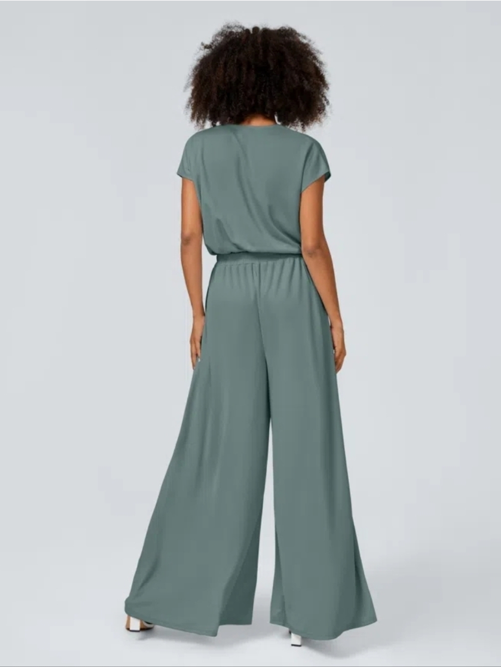 Halara Wide Leg Flowy Waffle Casual Jumpsuit Sz L - Picture 4 of 12